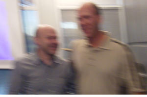 A blurry Dr. Steve with Dr. Pavel Kolar - head of Prague School of Rehab, originator of Dynamic Neuromuscular Stabilization (DNS)